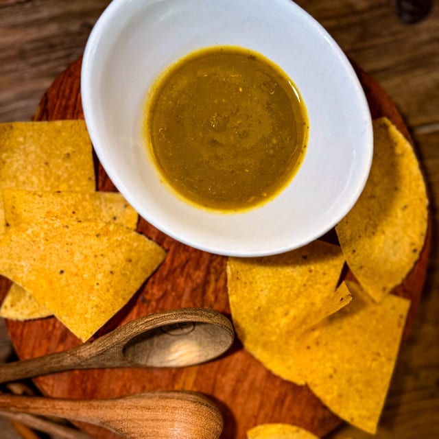 Side chips & salsa verde.