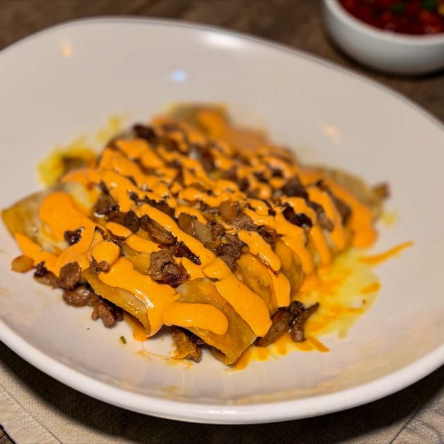 Steak & Mushrooms Enchilada.
